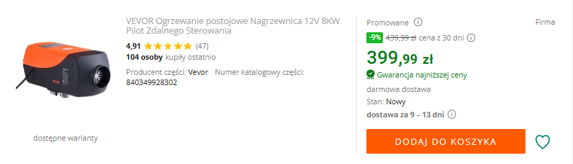 Chińskie Webasto - ogrzewanie postojowe 3